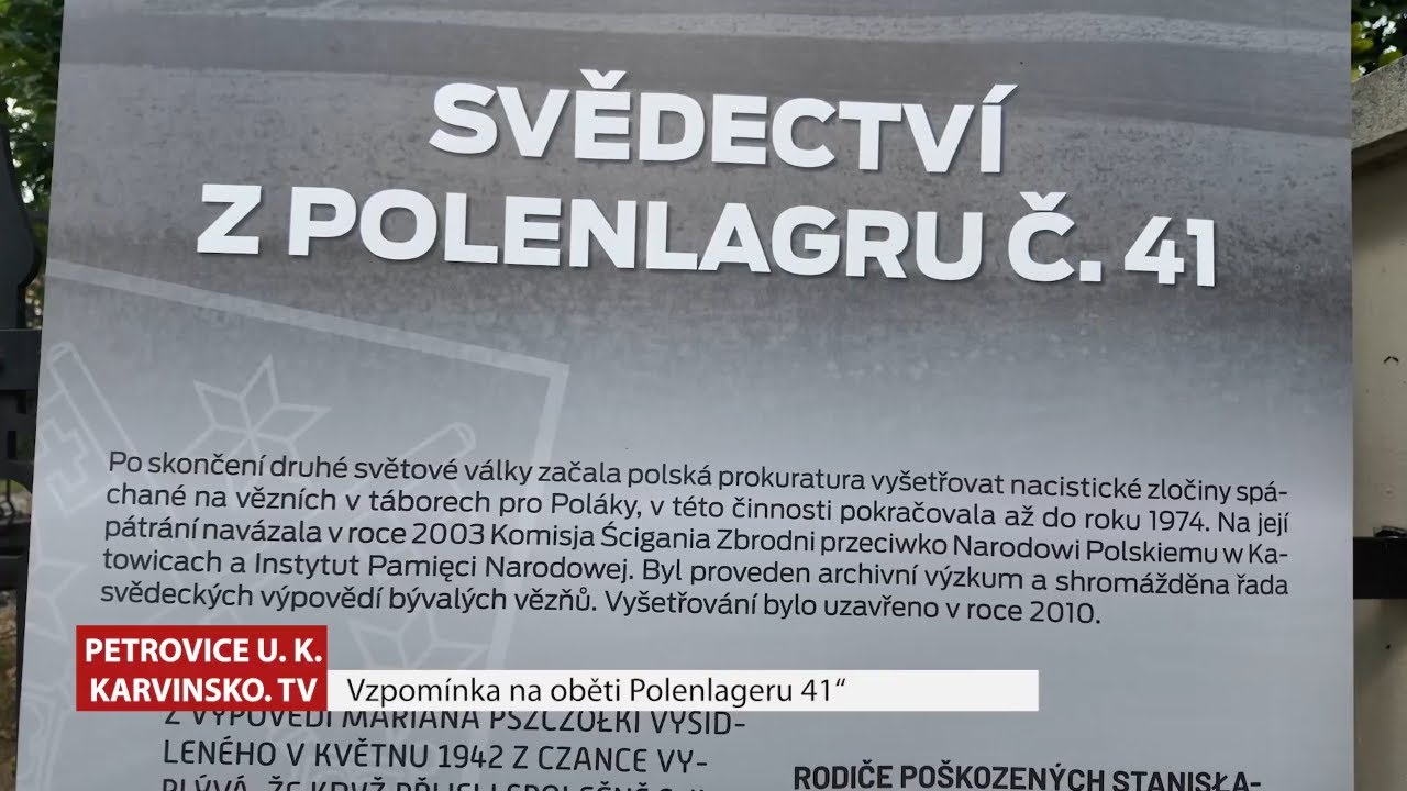 Pietní akt v Petrovicích u Karviné připomněl oběti nacistického Polenlagru č.41 